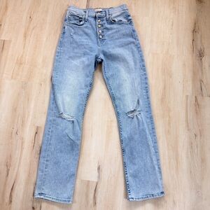 Mother Pixie Tomcat Ankle Jeans Nature Of The Game Light Blue 27